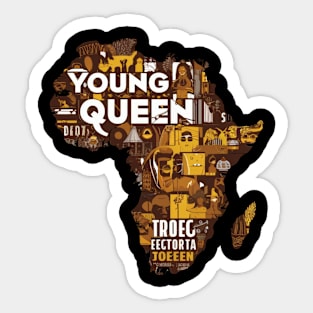 Young Queen Africa Sticker